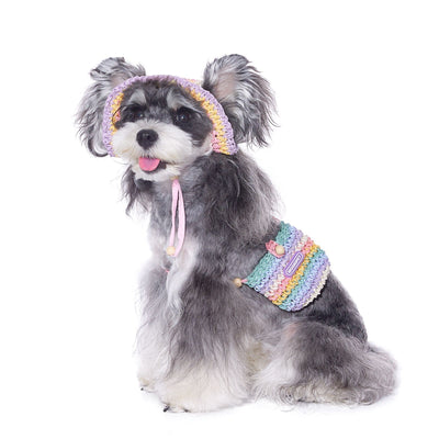 Bolsa de Viaje con Sombrero Tejido para Perros Pequeños - Estilo Vacacional - Image 4