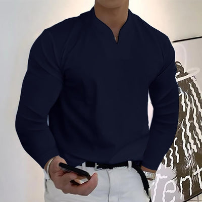 Camiseta Manga Larga Cuello V Transpirable para Hombre - Image 10