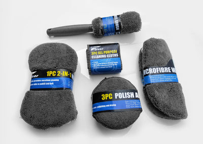 Kit Completo de Limpieza Automotriz 9 Piezas: Paños, Esponjas y Cepillos - Image 8