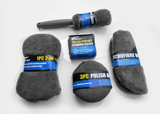 Kit Completo de Limpieza Automotriz 9 Piezas: Paños, Esponjas y Cepillos - Image 8