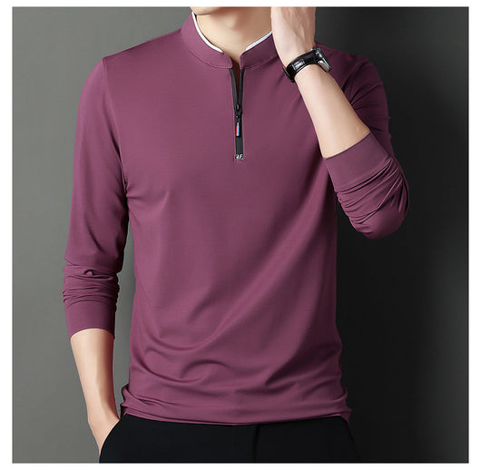 Camiseta Manga Larga Cuello Alto para Hombre Estilo Casual - Image 17