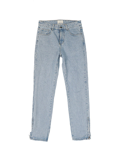 Jeans Rectos Azul Retro con Cierre de Cremallera - Image 2