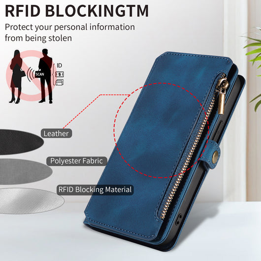 Funda Cartera Tipo Flip con Cierre para Teléfono en Cuero - Image 11