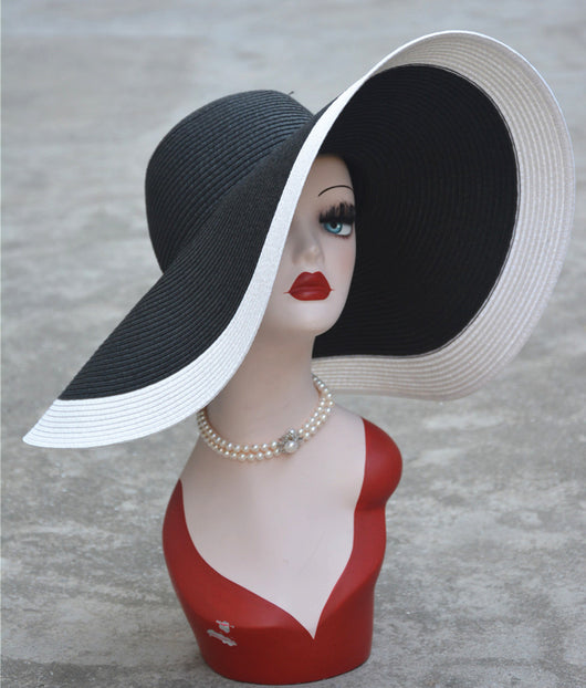 Sombrero de Paja Oversized Estilo Hepburn 18cm - Protección y Elegancia - Image 25