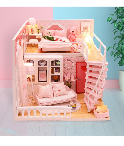 Casita de Felicidad Estable - Casa de Muñecas Miniatura Armada a Mano en Madera - Image 6