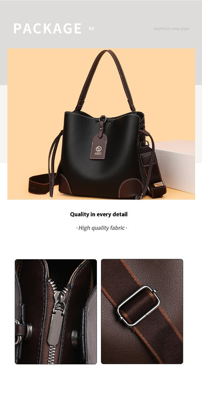 Bolso Bucket Bandolera Bicolor para Mujer - Image 15