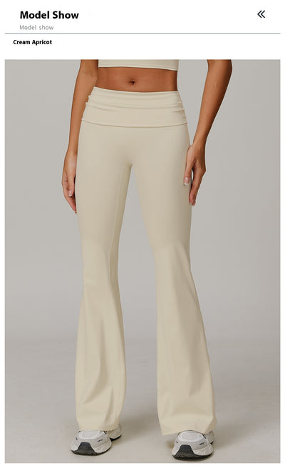 Pantalones Yoga Cintura Alta Plegables para Mujer - Image 36