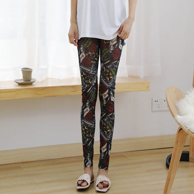 Leggings de Malla Transparente para Mujer - Pantalones Elásticos Estampado Flores - Image 9