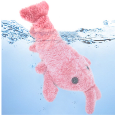 Pink plush shrimp pet toy with black eyes, designed for cats, on a white background. "Random color" text. - Image 5