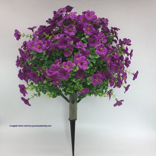 Arreglo Floral de Eucalipto y Violeta con Plantas Verdes Decorativas