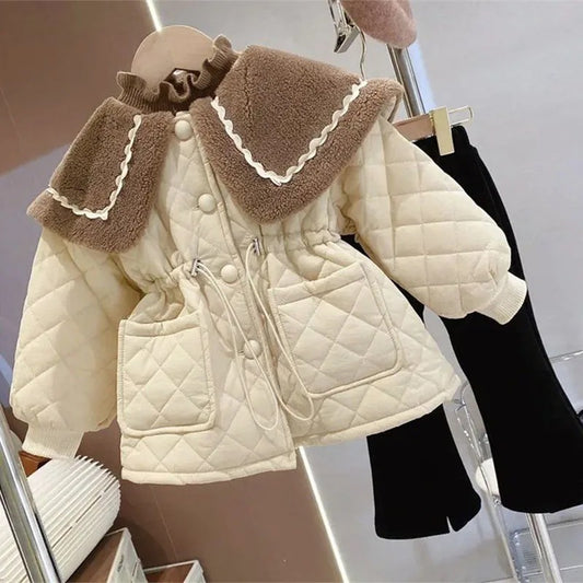 Abrigo Acolchado de Algodón y Terciopelo para Niñas - Image 2