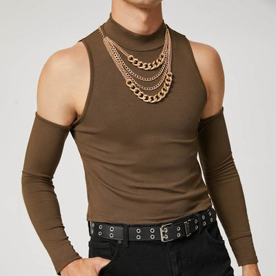 Playera Casual de Manga Larga con Diseño Hombro Descubierto y Detalles Calados - Image 10