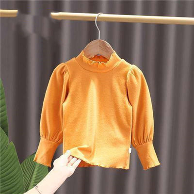 Blusa Niña Cuello Parado con Mangas Globo Largas - Image 5
