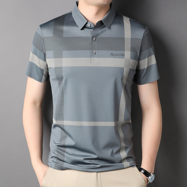 Polo Ejecutivo Juvenil Cuadros Holgado Casual de Negocios