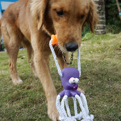 Juguete de Cuerda de Cáñamo Resistente a Mordidas con Pelota Masajeadora para Cachorros