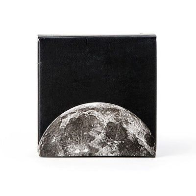 Circular black and white stickers depicting various moon phases, with a small black sticker box on a white background. - Image 4