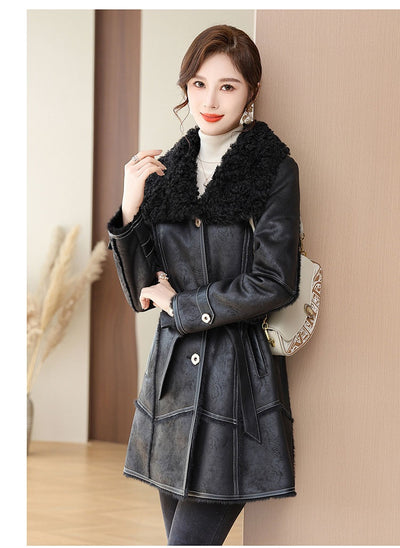 Abrigo de Invierno Largo en Terciopelo Mink para Mujer - Image 13