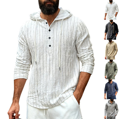 Camisa Hoodie Suelta Casual de Manga Larga para Hombre - Image 26