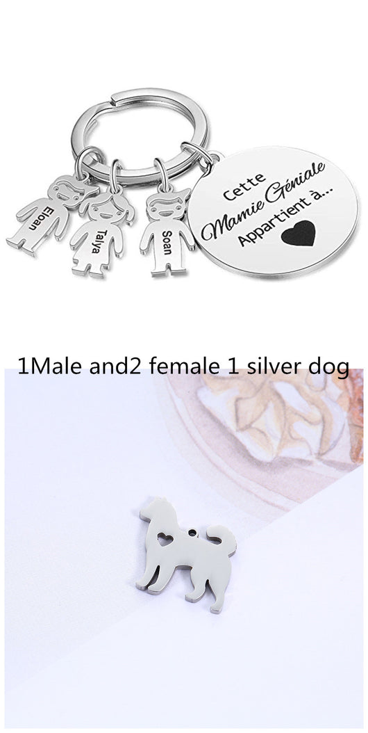 Llavero Personalizado Corazón Hueco Acero Inoxidable Diseño Cachorro - Image 7