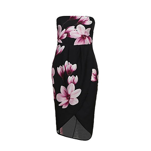 Vestido Largo Irregular para Dama con Encaje Estampado - Image 7
