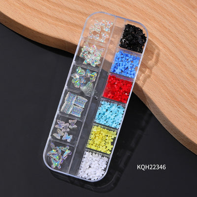 Decoraciones de Manicura con Flores de Resina y Diamantes de Cristal - Image 15