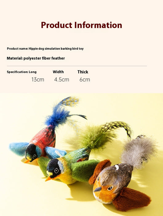 Plush bird cat toy with orange chest, grey body, feathered tail, and an elastic string for interactive play. - Image 14