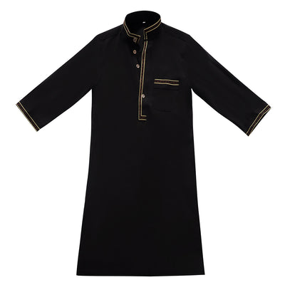Camisa Larga de Cuello Mao con Botones - Estilo Oriente Medio - Image 5