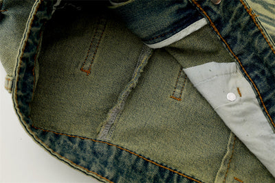 Pantalones Denim Harlan Patchwork Azul y Amarillo Desteñido - Image 9