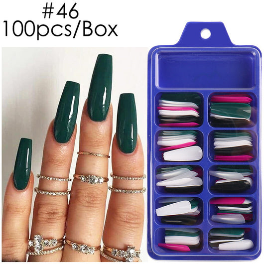 Uñas Postizas de Pasta Completa con Durabilidad Extendida - Acabado Ballet Azul - Image 54