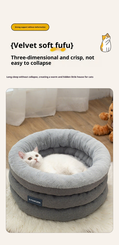 Cama Redonda para Mascotas Acolchada Invierno Tamaño Grande - Image 17