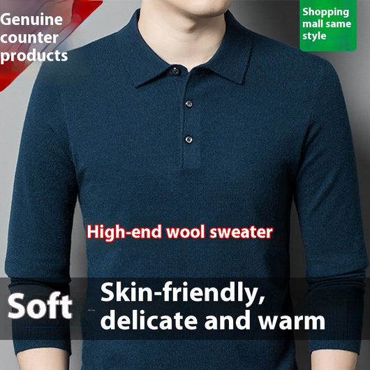 Suéter Polo de Manga Larga para Hombre - Colores Sólidos Otoño Invierno - Image 6
