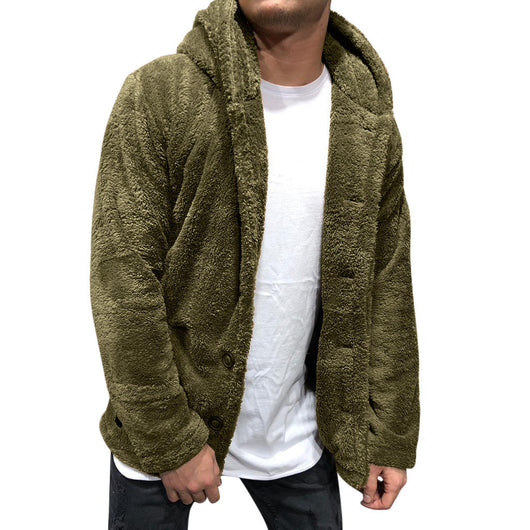Chaqueta Sudadera con Capucha para Hombre - Abrigo Cálido de Color Sólido - Image 10