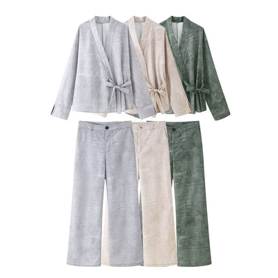 Conjunto de Dos Piezas: Blusa Bordada y Pantalón Pierna Ancha - Image 25