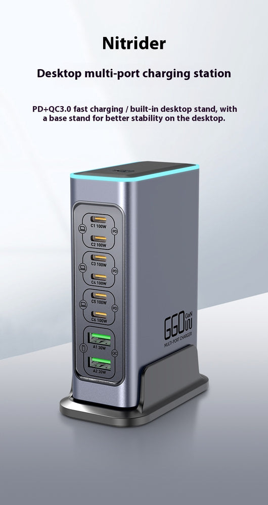 Cargador Rápido GaN 660W Multi-Puerto para Dispositivos Móviles y Tablets - Image 11