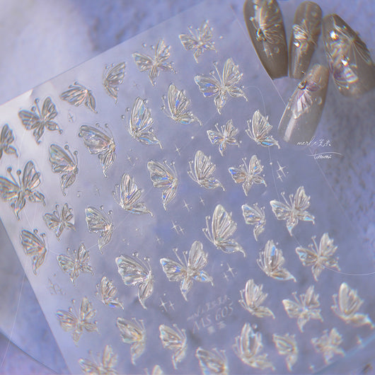 Stickers Decorativos Manicura Gelatina Mariposa Rose Streamer - Image 12