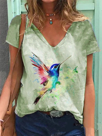 Playera Casual Mujer con Estampado Digital 3D Manga Corta Verano - Image 6
