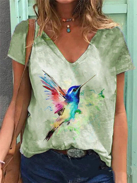 Playera Casual Mujer con Estampado Digital 3D Manga Corta Verano - Image 6