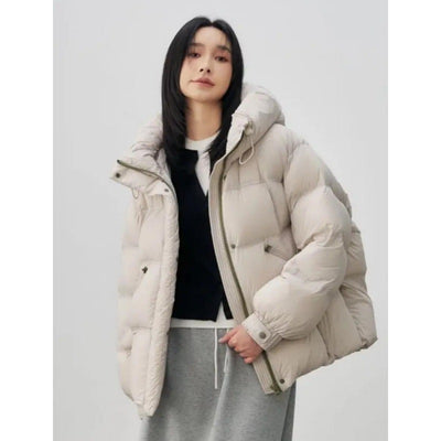 Chaqueta Corta con Capucha de Algodón Cálida para Mujer - Image 6