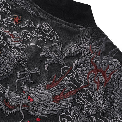 Chaqueta Acolchada de Algodón Grueso con Bordado de Dragón Chino - Image 3