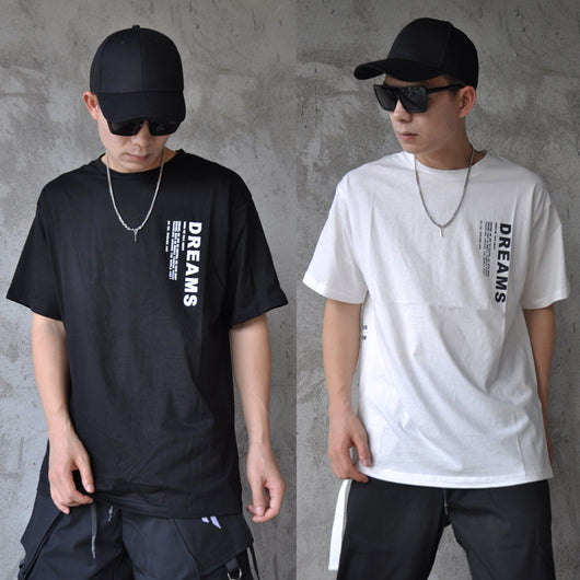 Playera Suelta Hip Hop Street Style con Abertura Lateral Manga Media - Image 13