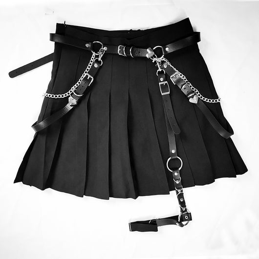 Falda Vaquera Gótica Ajustable con Cinturón para Niña - Image 4