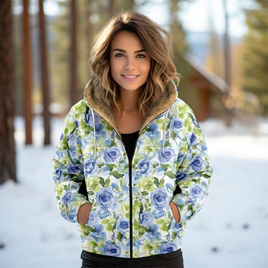 Abrigo Acolchado para Mujer con Capucha y Estampado Digital Otoño-Invierno - Image 6