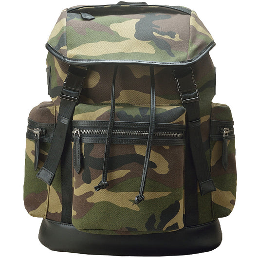 Mochila Táctica Camuflaje en Lona y Cuero - Image 2