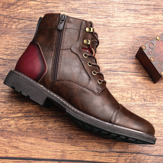 Botas Martin de Cuero para Hombre Talla Grande con Cierre y Detalles de Herramientas - Image 2