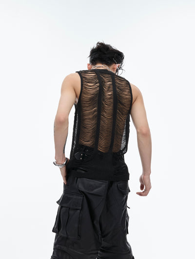 Chaleco Tejido Slim Fit con Detalles Calados - Image 5