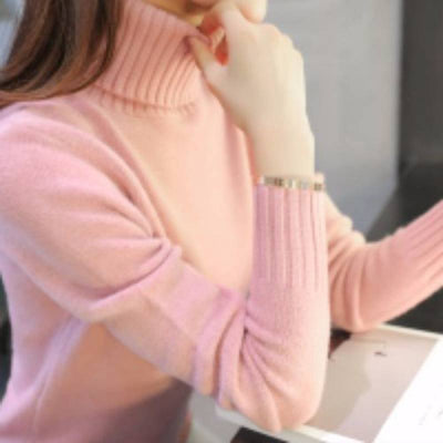 Suéter Cuello Alto Liso para Mujer - Abrigo Cálido Básico - Image 5