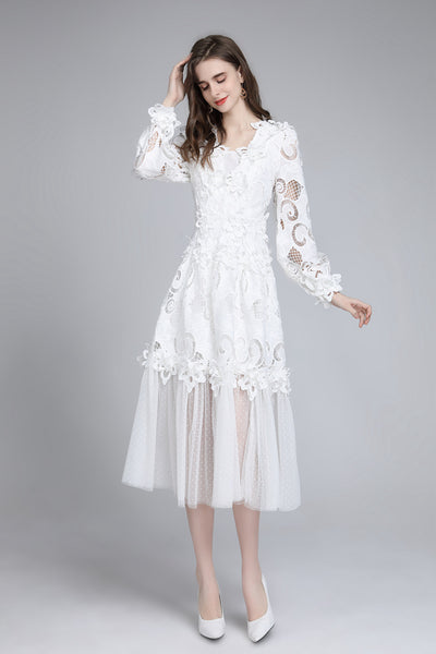 Vestido Hueco Bordado Cintura Esbelta para Mujer - Image 25