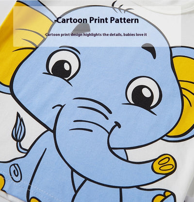 Playera Infantil Manga Corta con Estampado de Elefante Cartoon - Image 10