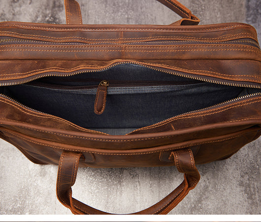 Maletín Ejecutivo de Cuero Crazy Horse Vintage - Gran Capacidad para Hombre - Image 7