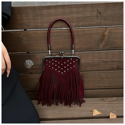 Bolsa Retro de Hombro para Mujer con Remaches y Borlas - Image 27